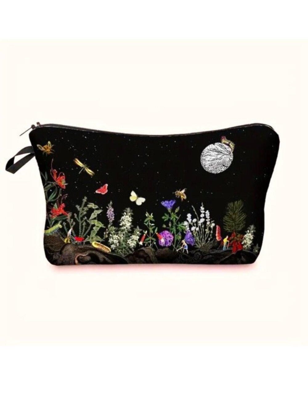 Cosmetic Bag Makeup Flowers Moon Butterfly Pouch Travel Storage Wonderland Trip